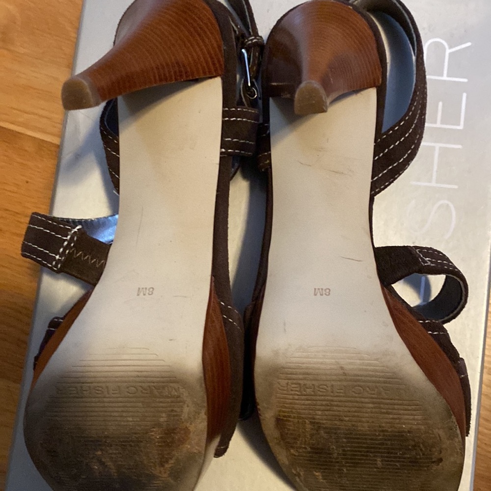 Marc Fisher brown suede heels - Picture 4 of 5